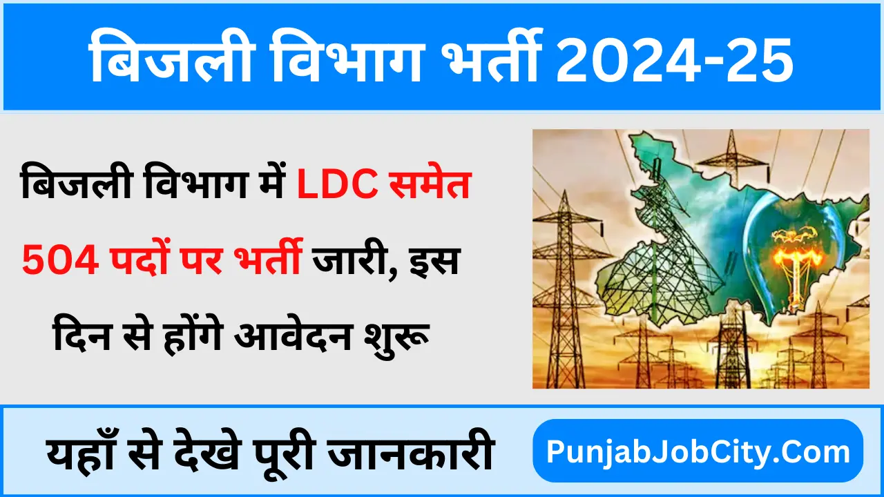 Electricity Department LDC Bharti 2025